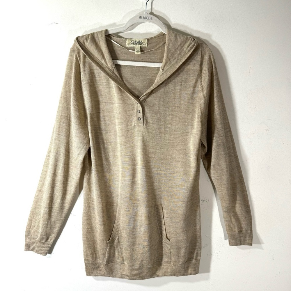 Cabela’s tan Wool Blend hooded sweater 2/$35